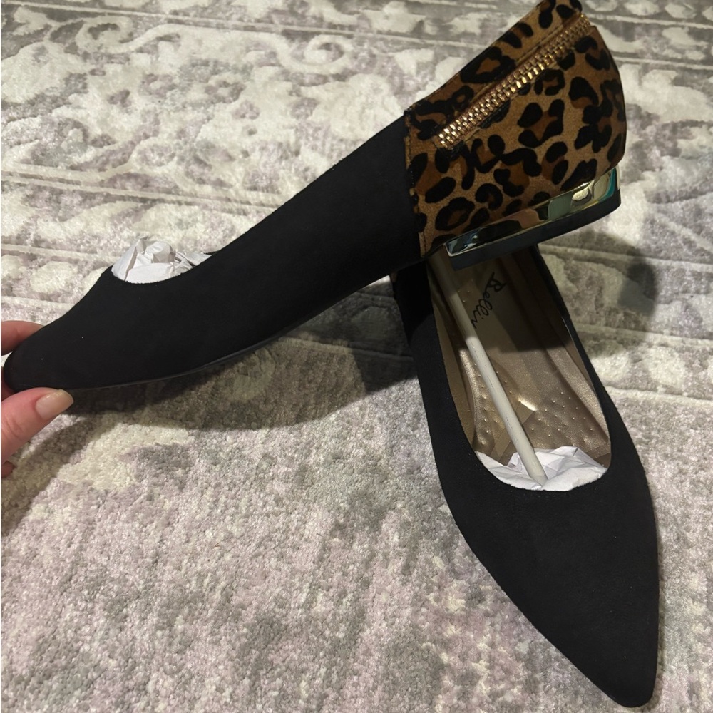 Bellini Black Micro Leopard Flats